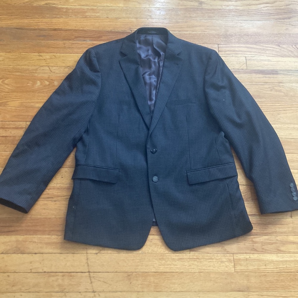 Calvin Klein Extreme Slim Fit 100% Wool Checkered Blazer
